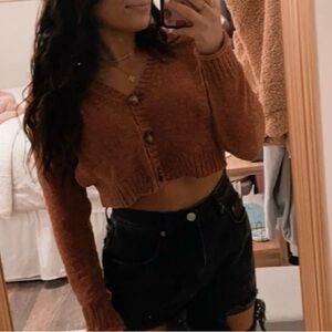 Urban Outfitters Rust Cardigan Sweater